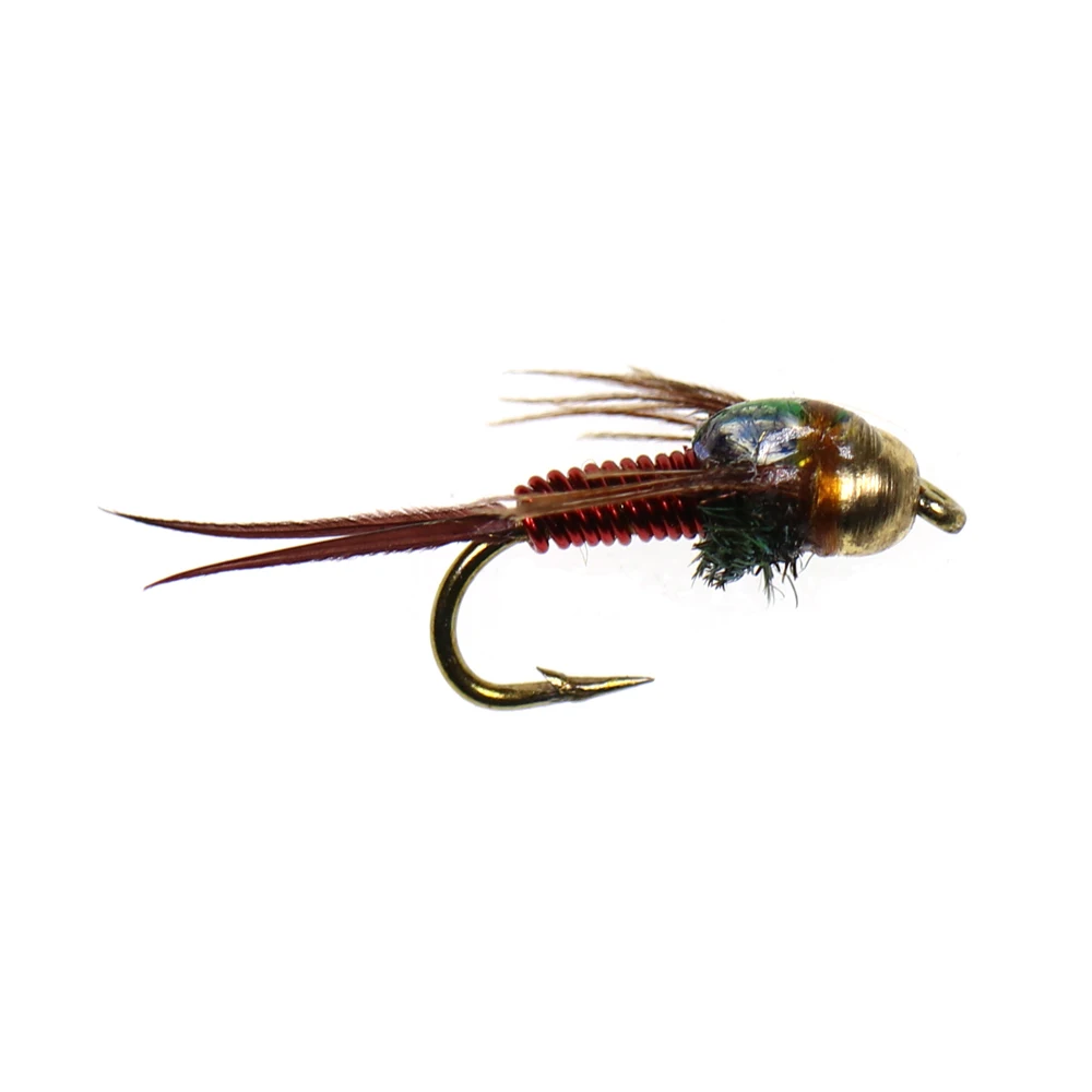 ICERIO 8PCS Copper John Rubber Legs Nymphs Tying Hook Trout Fishing Fly Lure Baits