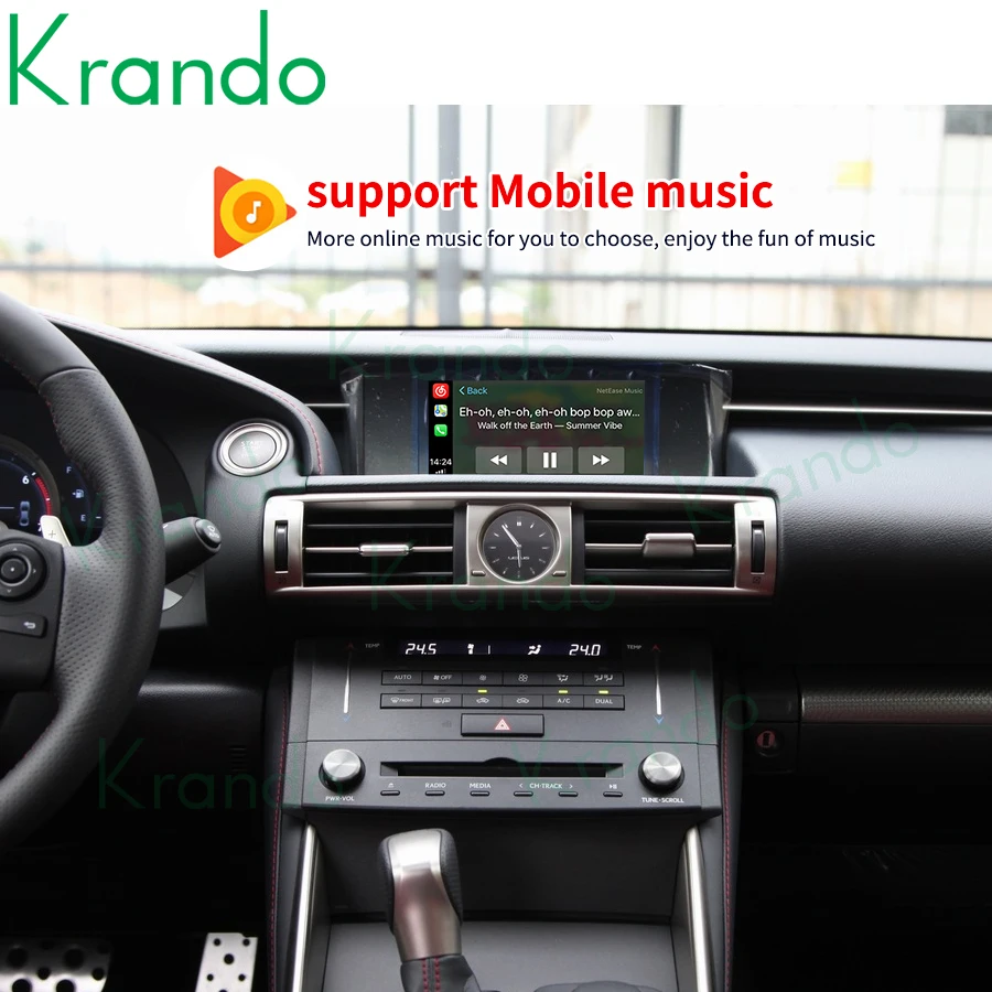 Krando Wireless Apple CarPlay Android Auto Interface Box For Lexus IS200t IS300 2015-2018 Mirror Link Upgrade Original Screen