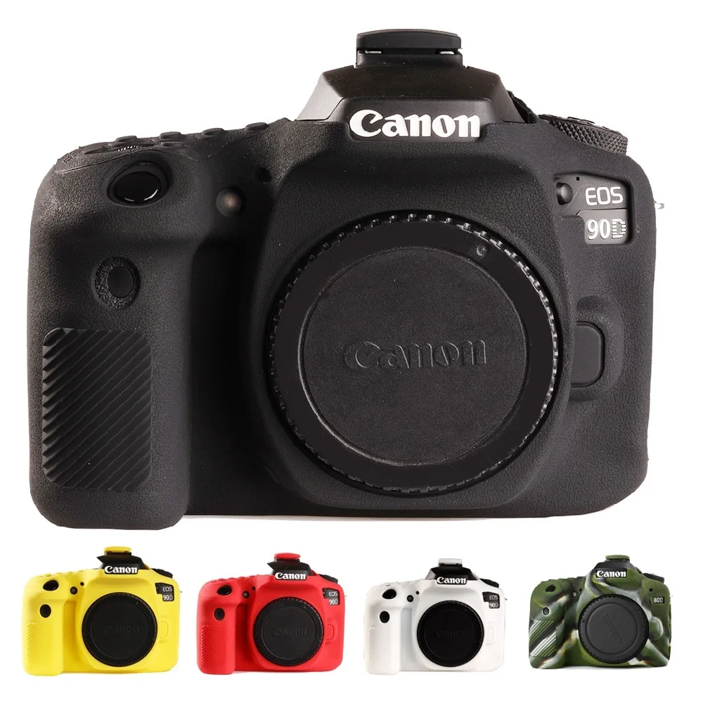 for Canon 5D3 5DIII 5D4 5DIV 6D2 6DII 80D 90D 1DX 1DX2 1DXII Soft Silicone Camera Body Case Skin Litchi Camera Protector Covers