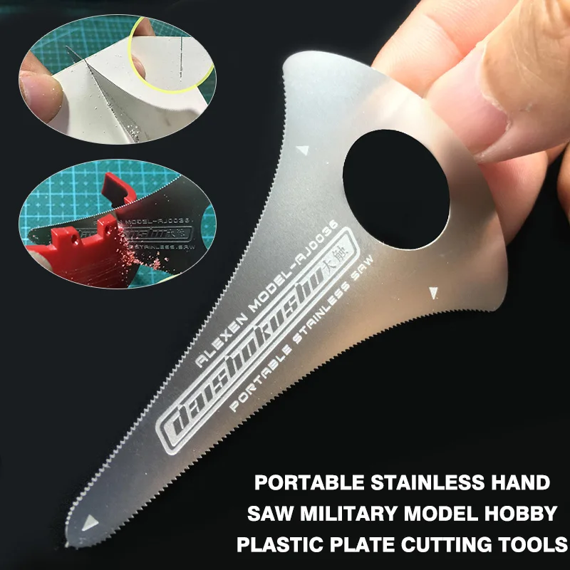 Portable AJ0036 Hand Saw Military Model Hobby Plastic Plate Cutting Tools 80mm x 50mm Stainless Steel Saw Blade DIY