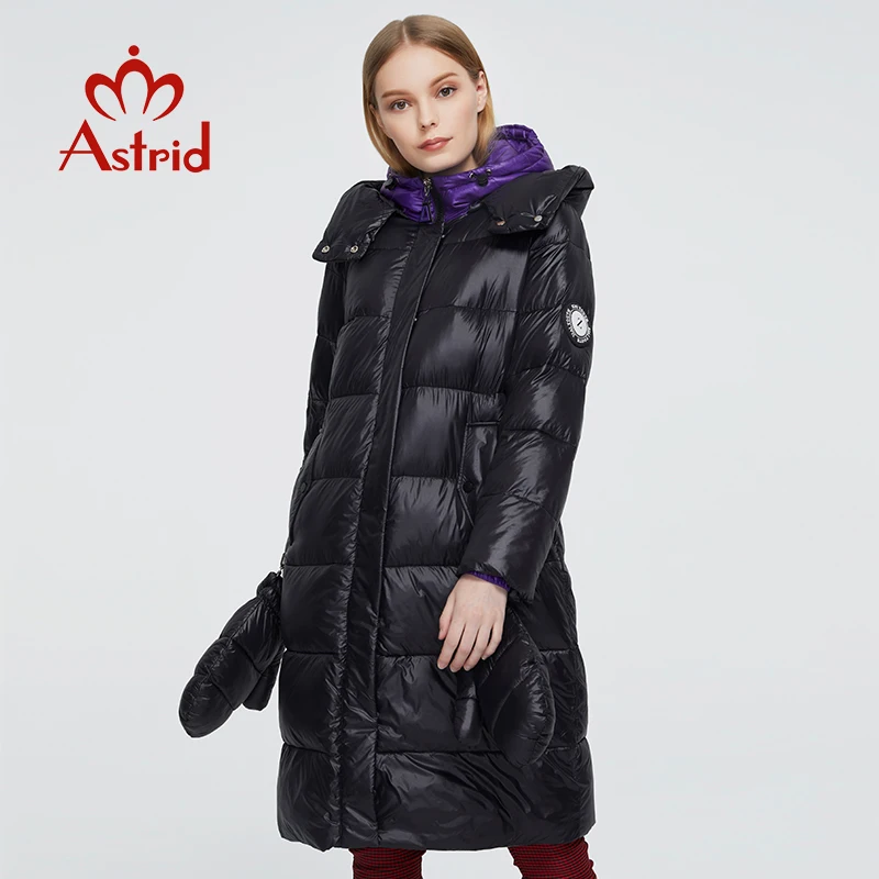 Astrid 2022 New Winter Women's coat women parka fashion warm thick Jacket with gloves hooded large sizes female clothing ZR-3559