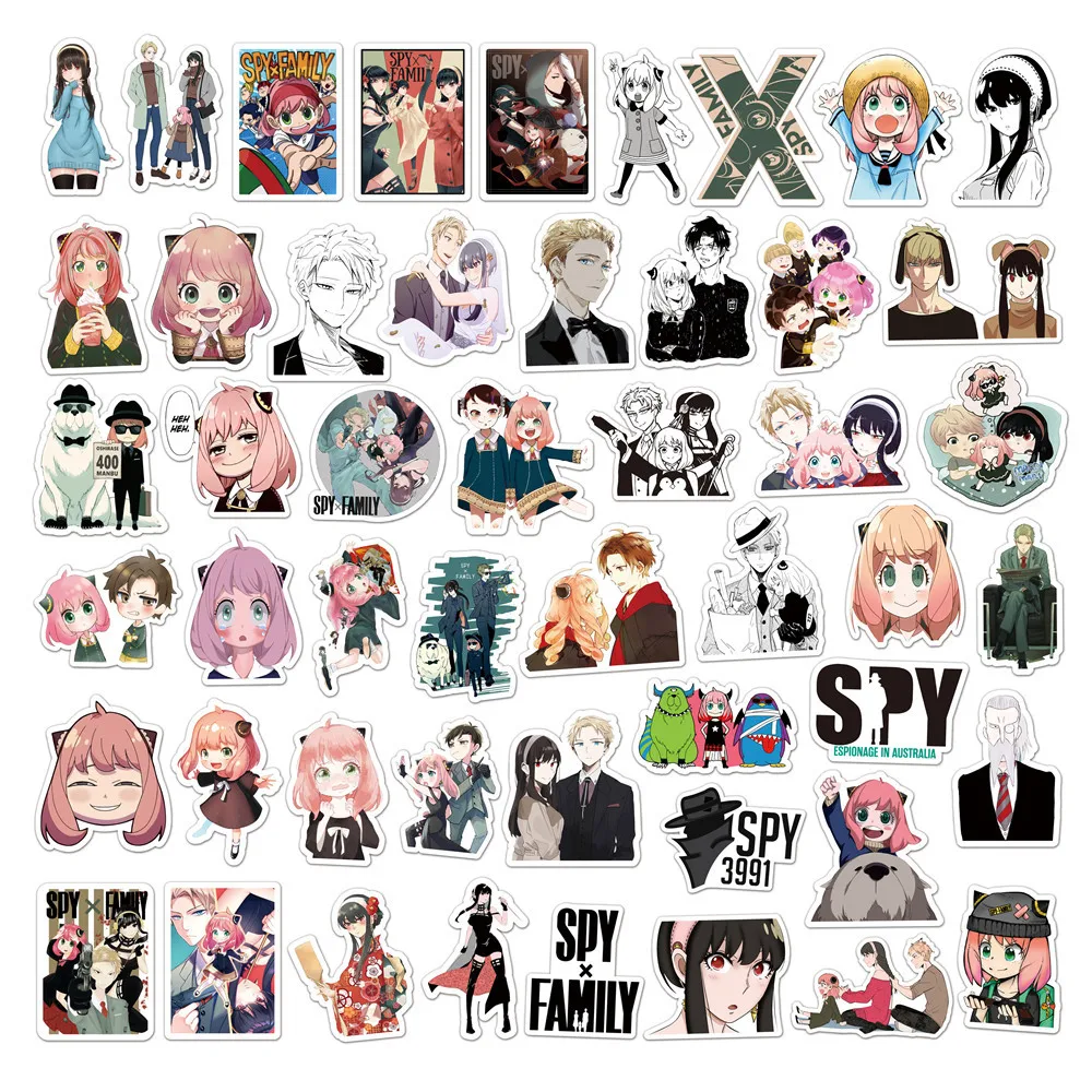 10/30/50PCS Japanese Animation Spy Family Personalized Graffiti Waterproof Sticker Cute Refrigerator Skateboard Guitar Wholesale