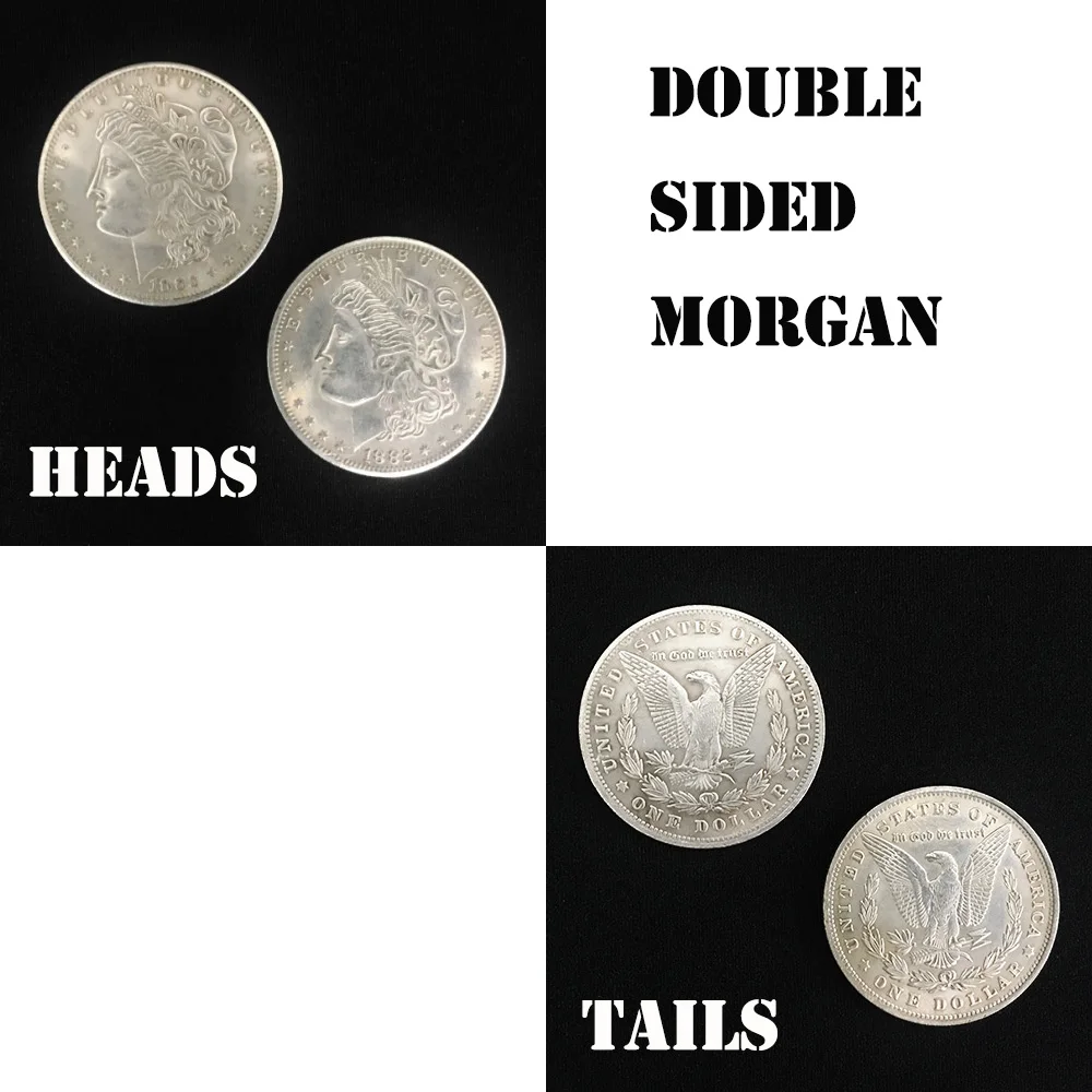 

1pc Double Sided Morgan Dollar (Both Side in Tail or Head ) Magician Accessories Close Up Illusions Gimmick Prop Coin Magia