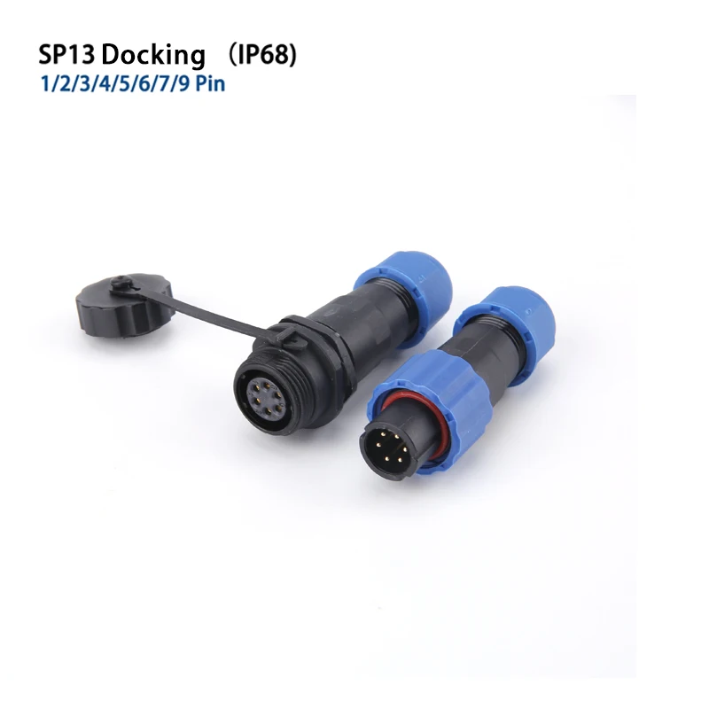 

SP13 IP68 Waterproof Plug Socket 1/2/3/4/5/6/7/9P Docking Aviation Connector Panel Mount Wire Cable Connector Aviation Plug