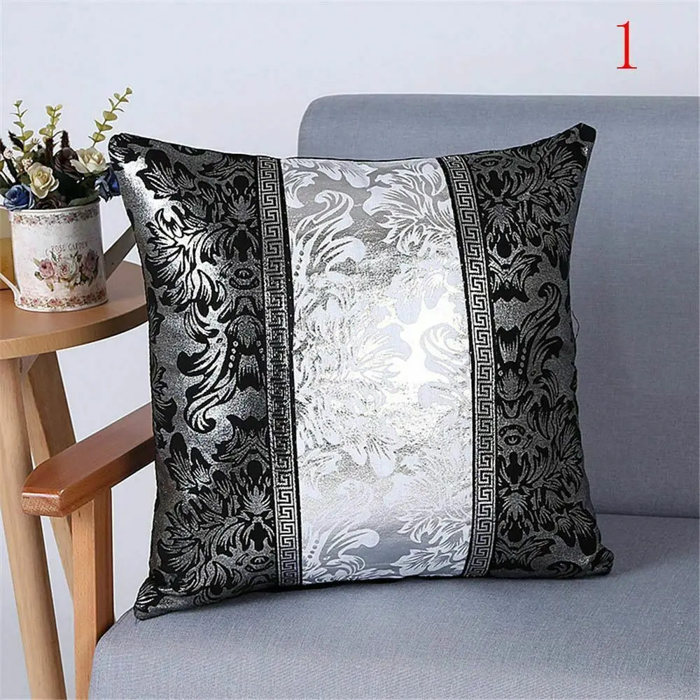 4Pcs/Pack Luxury Vintage Black and Silver Decorative Cushion Cover Floral Pillowcase For Car Sofa Decor Home Pillow Covers