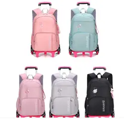 ZIRANYU Student School Rolling Backpack Bag Wheels School Wheeled Backpack Bag for girls School Trolley backpack Bag for kids