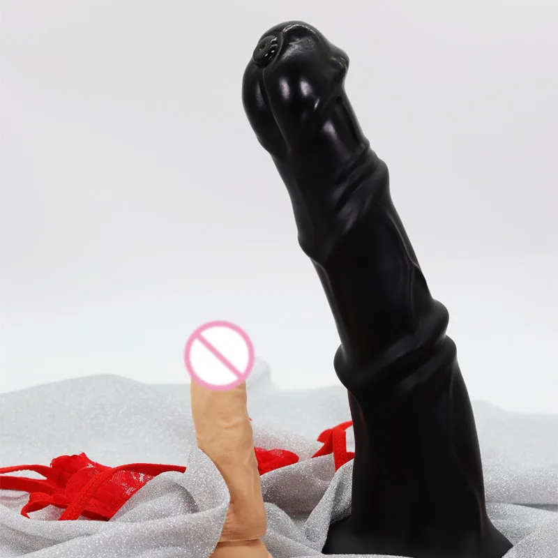 JWZGA Huge Horse Dildo Masturbators Sex Toy For Adult Plastic Dick Anal Sex G-Spot Fisting Animal Penis With Suction Cup 18