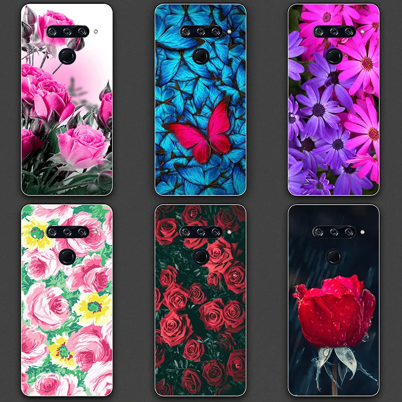 for LG Stylo 6 5 4 X Power 3 2 Cases Soft Silicone Fashion Flower rose Phone Case Cover For LG V40 V30 V20 V60 V50 ThinQ 5G Plus