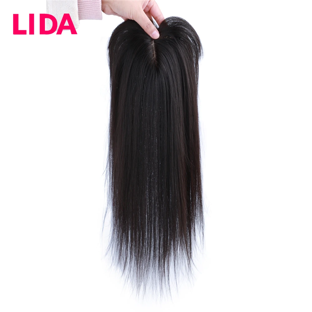 Parrucca con chiusura dritta Lida estensione dei capelli con Clip mista con frangia parrucche con parte centrale attaccatura dei capelli naturale per le donne