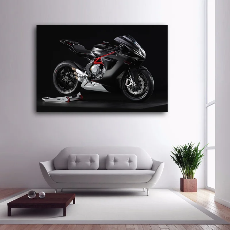 MV Agusta F3 Black Superbike Motorbike Wallpaper Wall Art Posters and Prints Modern Canvas Painting for Home Decor