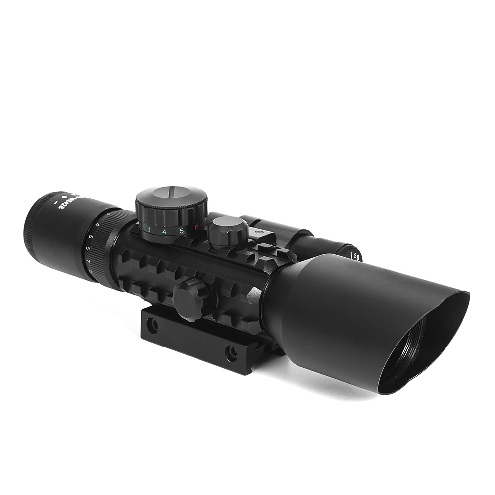 M9 3-10x42E Hunting Scope Red Green Dot Sight Hunting Scope With Red Laser 11/20mm Rail Tactical Optics Reflex Sight Riflescope