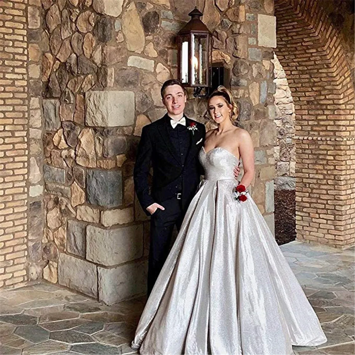 Vestidos largos reflectantes de noche para mujer, con espalda descubierta traje Sexy, escote corazón, para baile de graduación y noche