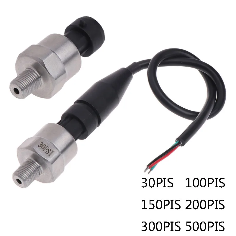 DC 5V 1/8NPT Pressure Transducer Transmitter Sensor Stainless Steel Oil Air Water 30/100/150/200/300/500 psi