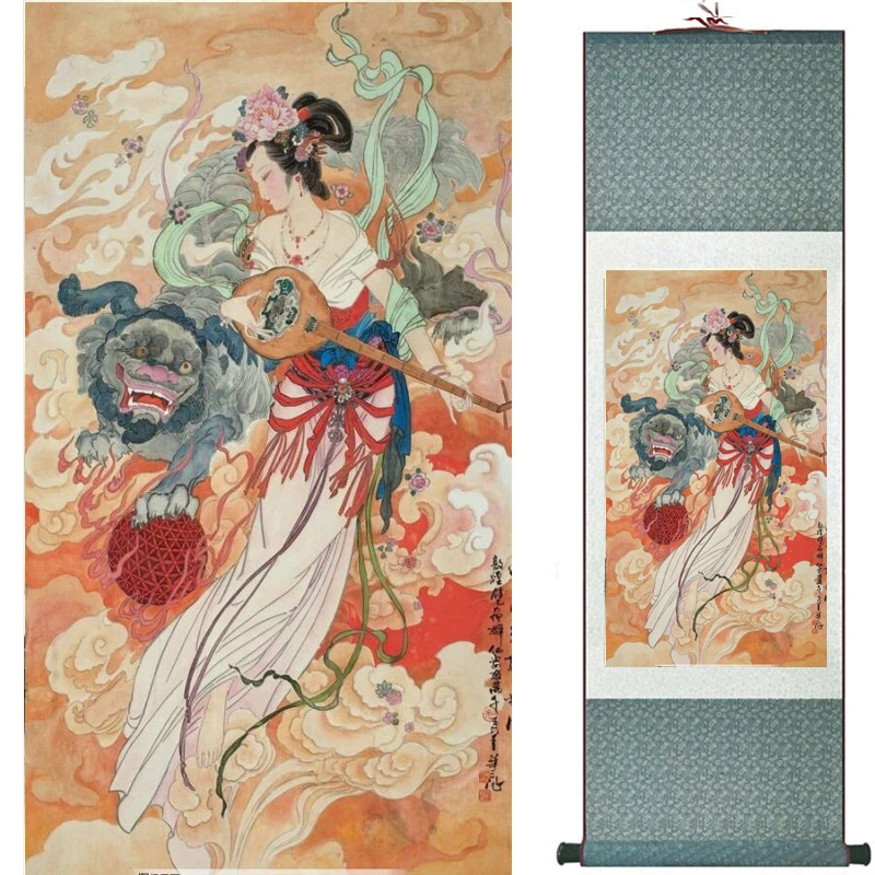 

Traditional Chinese art painting Silk scroll painting Chinese wash painting Chinese wash painting 201907300022