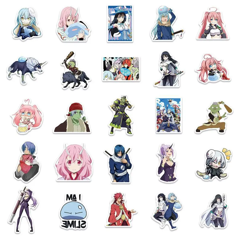 Anime 50pcs When I was reincarnated .it was slime Rimuru Tempest benimaru Cartoon suitcase hand account sticker stickers