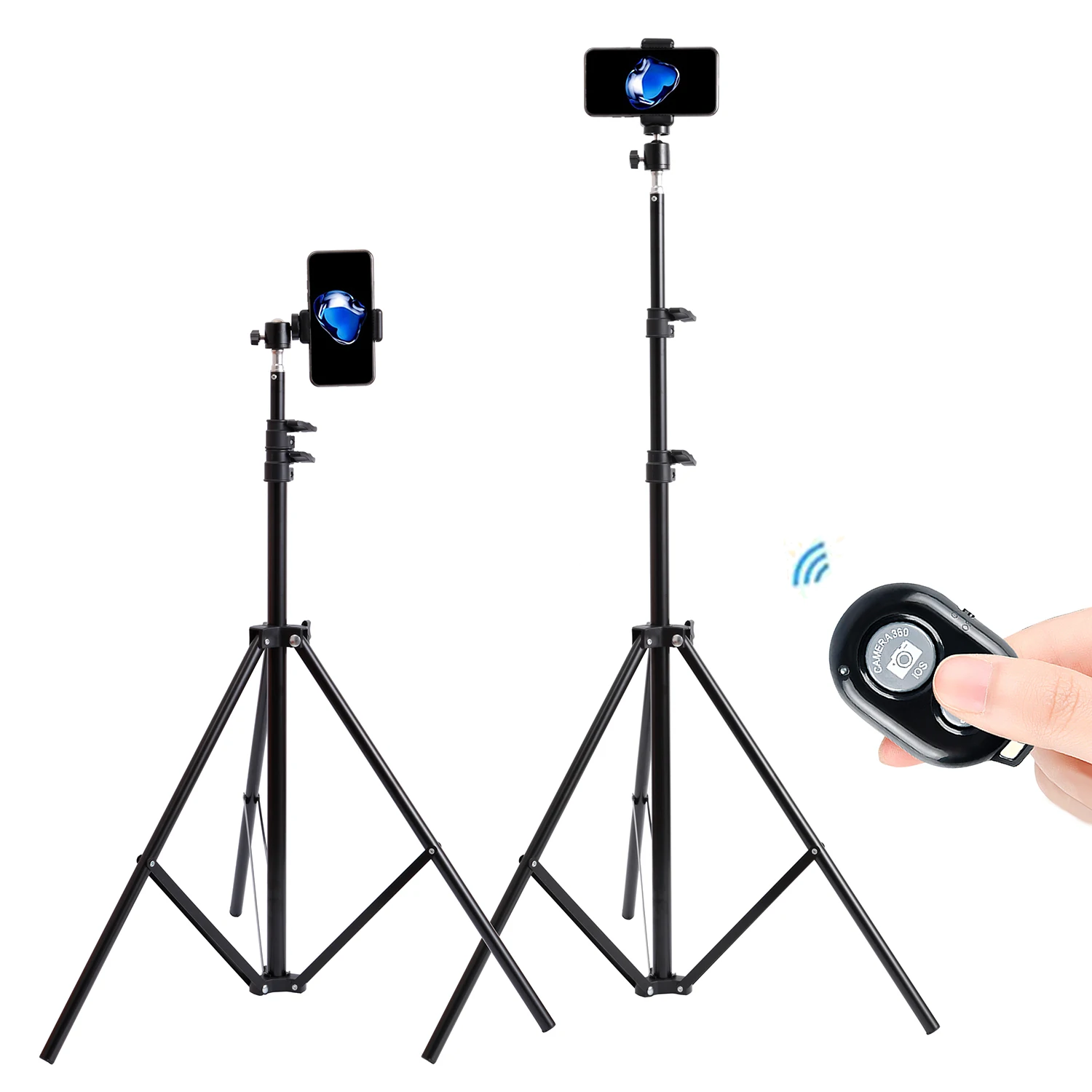 Portable 160cm 200cm Selfie Strong Photo Tripod Stand For Mobile Phone Digital Camera Ring lamp With Bluetooth Remote