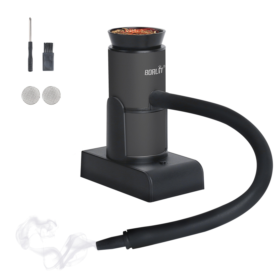  BORUiT Smoker Infuser Portable Molecular Cuisine Smoking Food Cold Smoke Generator Meat Burn Cooking for BBQ Grill Cocktails 