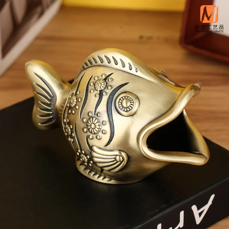 Creative fish shape metal ashtray desk accessories aschenbecher smoking accessories cigar ashtray gift for boyfriend AT06