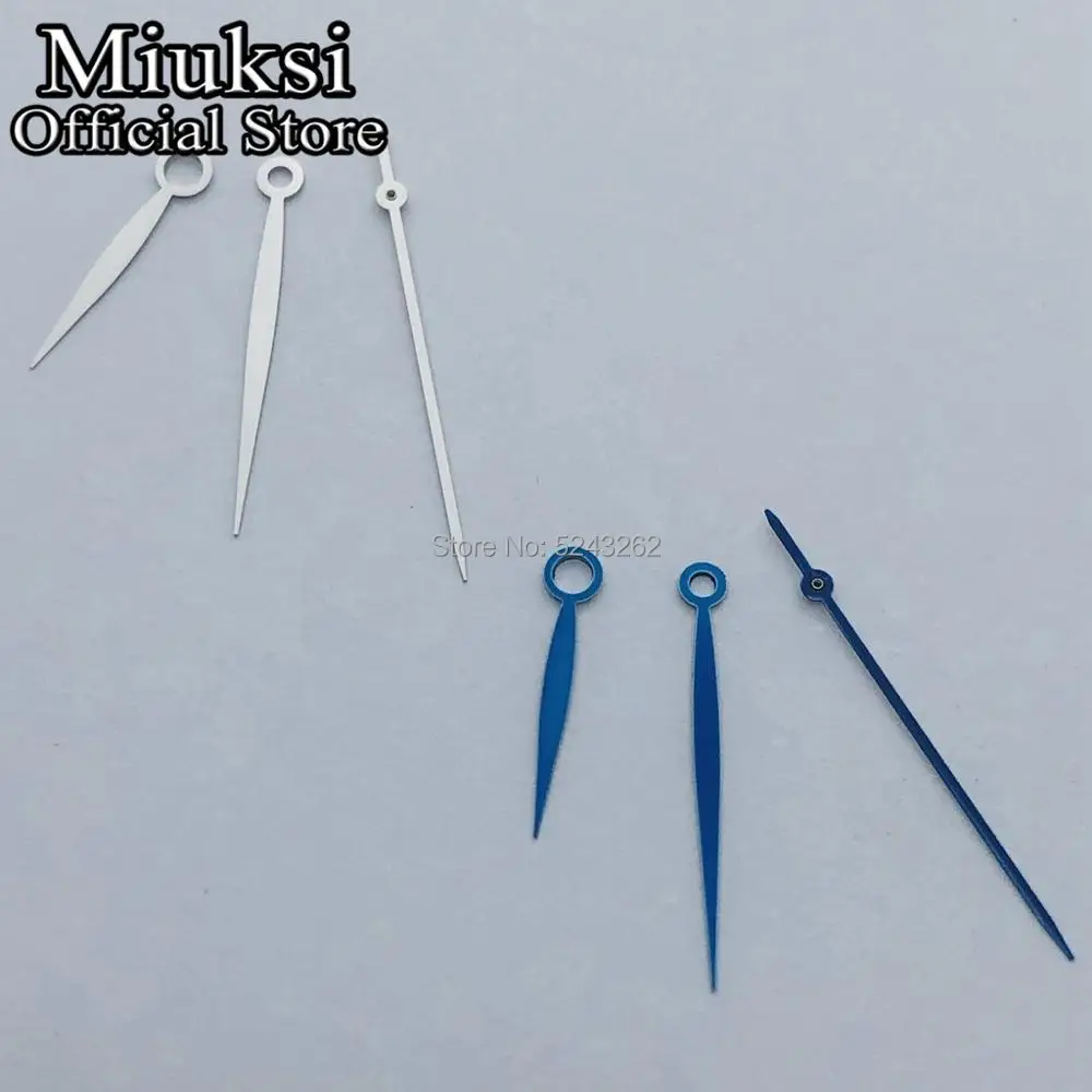 Miuksi silver blue watch hands fit Miyota 8215 8205 821A Mingzhu DG2813 3804 Seagull 1612 movement