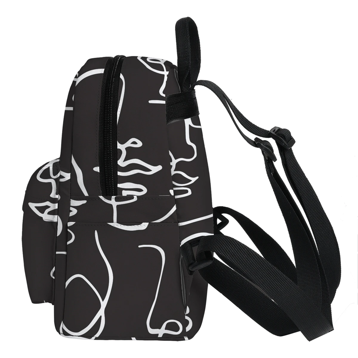 Deanfun Trendy Mini Backpack Women Elegant Shoulder Bag Abstract Line Face Printed Colorful School Backpack Bags MNSB-35