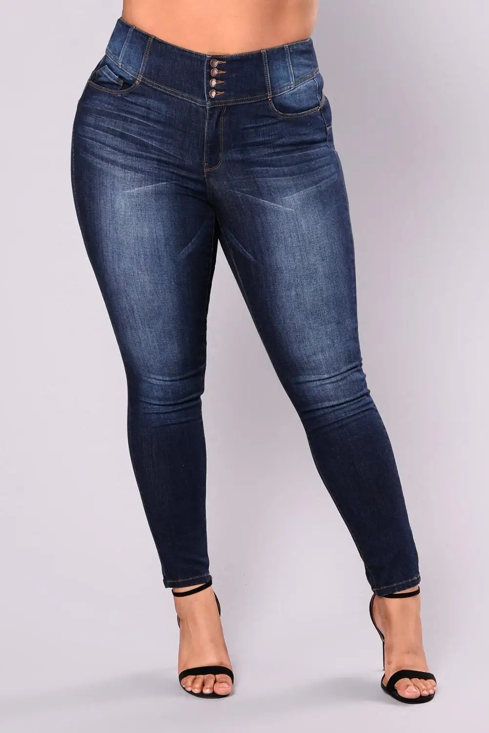 Women\'s plus size high waist jeans casual Skinny denim fat mom jeans L-5XL high quality wholesale price