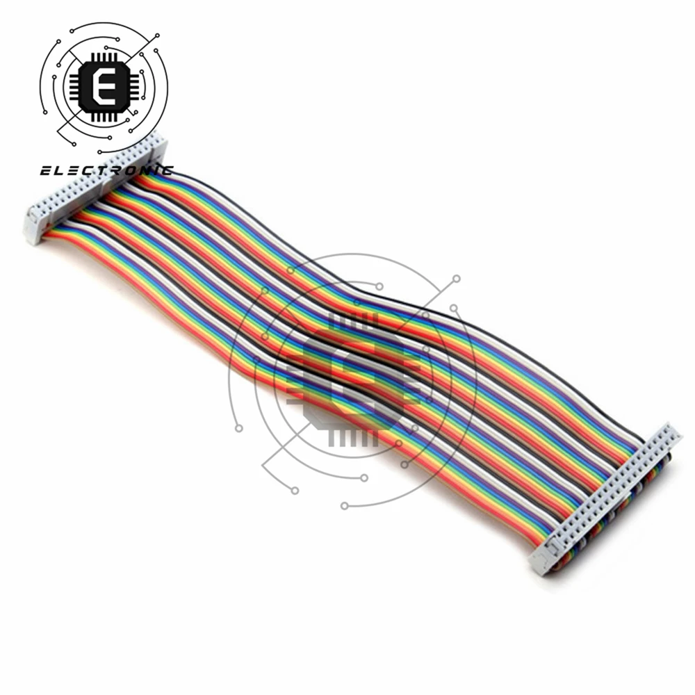 20cm Rainbow Ribbon GPIO 40 PIN Cable, Suitable for Raspberry Pi 2 Type B+ and Type B Cable Set for Diy