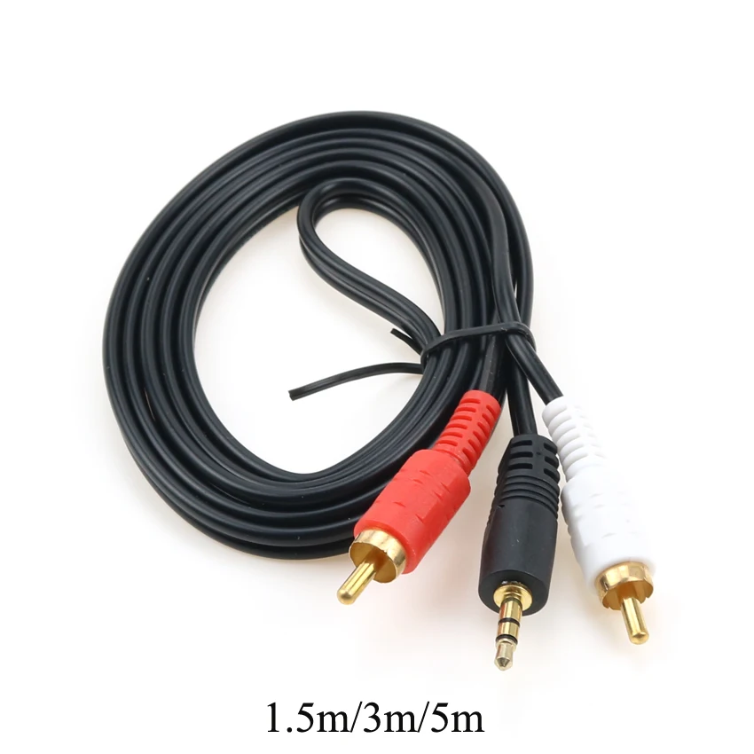 3 sections of 3.5mm revolution 2rca public audio cable network box video cable for Speaker TV Box CD DVD Player