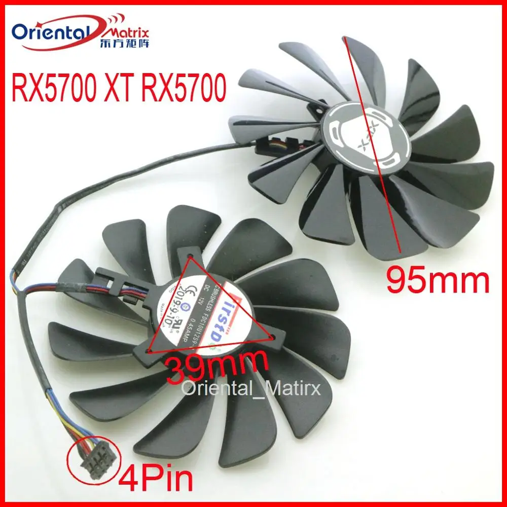 

Free Shipping FDC10U12S9-C 12V 0.45A 95mm 4Wire 4Pin VGA Fan For XFX RX5700 RX5600 RX550 XT RX5700XT Graphics Card Cooling Fan