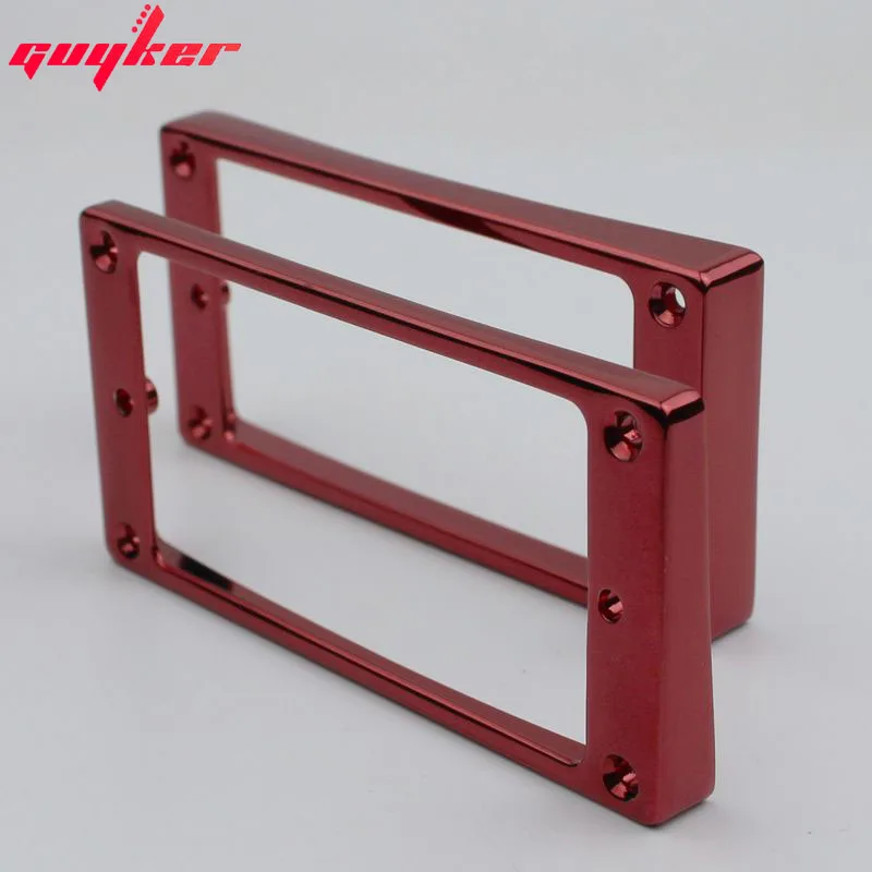 2Pcs Red Pickup Mounting Rings for Humbucker Metal Bridge and Neck Pickups Cover Frame Curved Set Replacement Electric Guitar