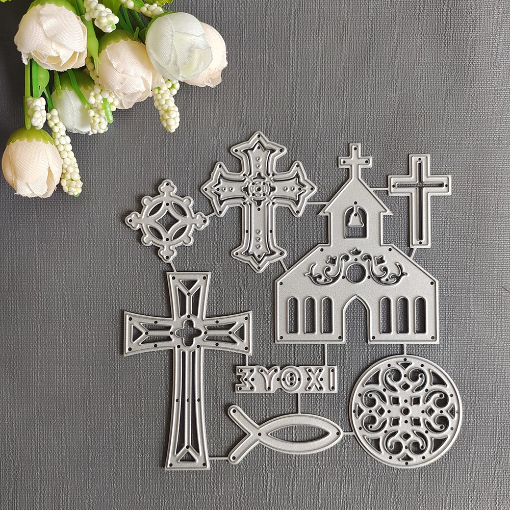 8 Pieces Cross Metal Cutting Dies For DIY Scrapbooking/Card Making/Album Decorative Crafts Handmade Embossing Die Cuts