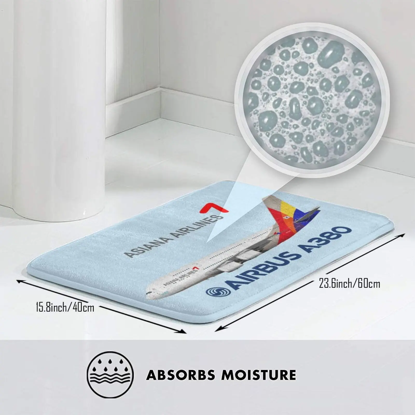 رسم توضيحي لآسيا ايرباص A380-النسخة الزرقاء السجاد حصيرة البساط وسادة لينة ايرباص A380 ايرباص A380 A380 ايرباص اسياانا