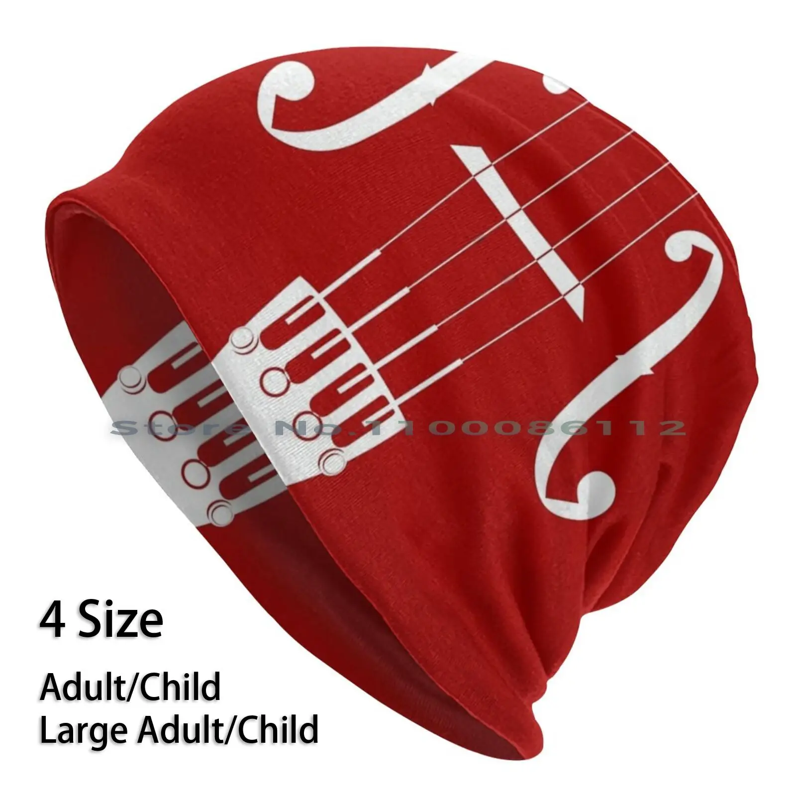 Violin Viola Cello Graphic Art Of F-Holes , Strings , Bridge , Fine Tuners , Tailpiece Beanies Knit Hat Violas Violins Cellos