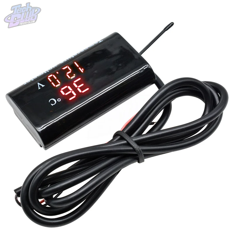 Voltmetro di temperatura da 0.28 pollici regolatore di temperatura e umidità testa del misuratore impermeabile a doppio Display digitale DC8-18V