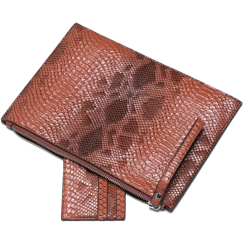 NIGEDU Fashion 3D Python Pattern Women Clutch Bag Brand Design Party Envelope Clutches for Ladies Wallet Free Card Bag Handbag