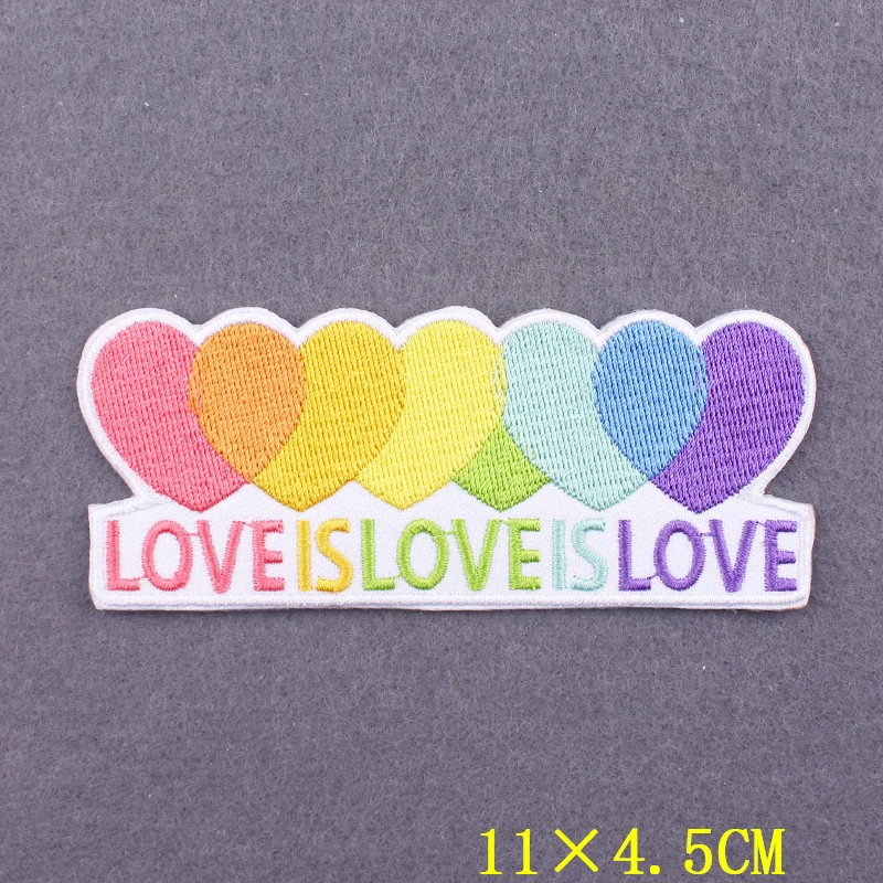 Love is Love Badges Gay Pride LGBT Patch Iron On Patches For Clothing Stickers Rainbow Patches On Clothes Stripes Accessory