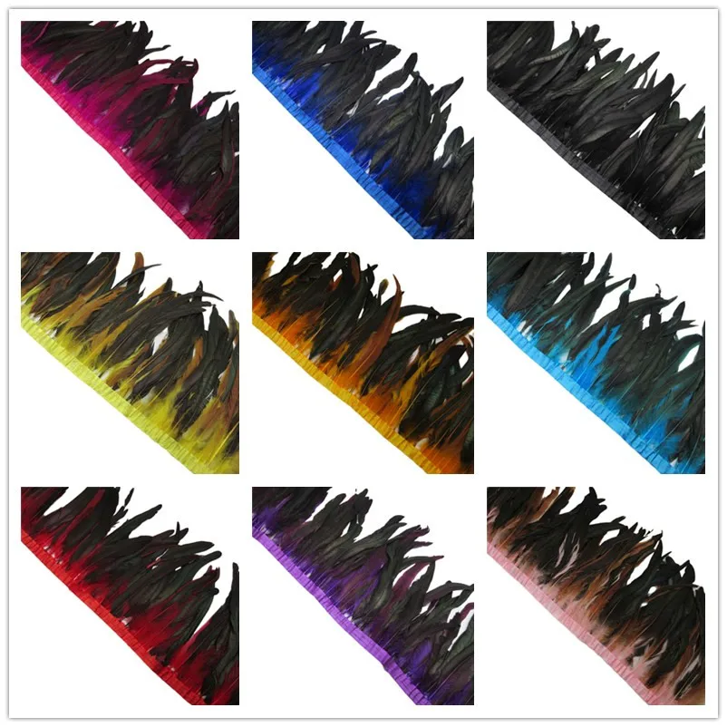 

High Quality 10 Yards/lot Chicken Feathers Trim Trimming Fringe for Clothing Diy Dress Party Dress Wedding DIY Plumes