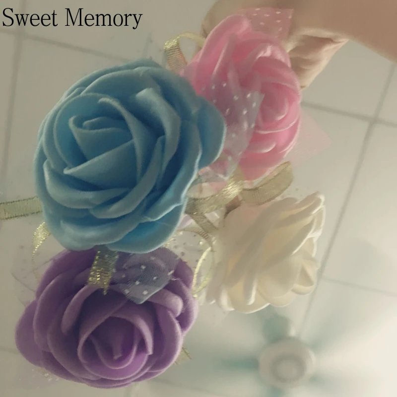 Corsage de poignet pour femmes, ensemble de 10 pièces, rose, gris, bleu, Champagne, rouge, pour fête de mariage, bal, robe pour occasions spéciales, doux souvenir