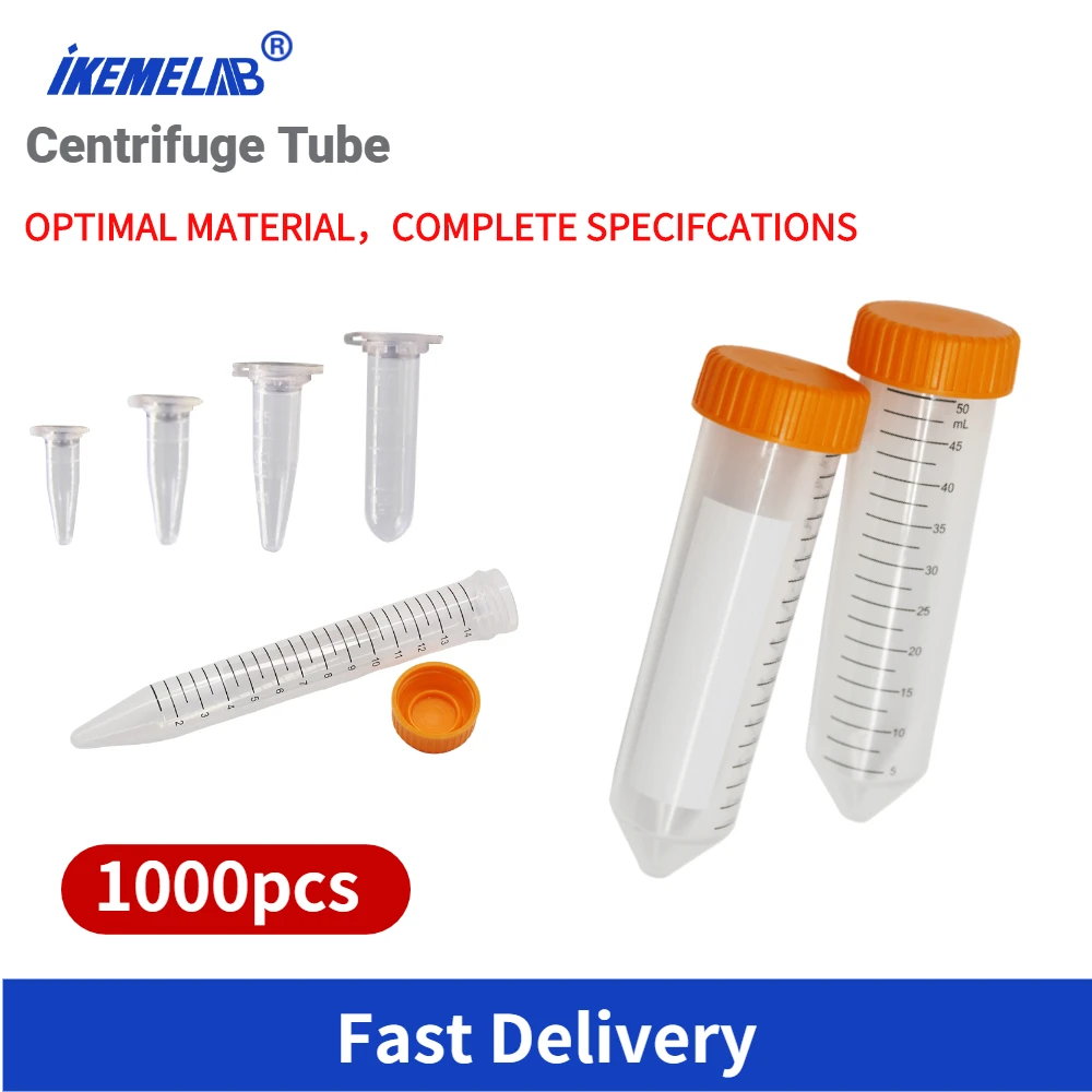 

IKEME Laboratory Centrifuge Tube 0.2 ml 0.5 ml 1.5 ml 2 ml 10 ml 15 ml 50ml Micro Scale pcr Plastic Test TubeTube