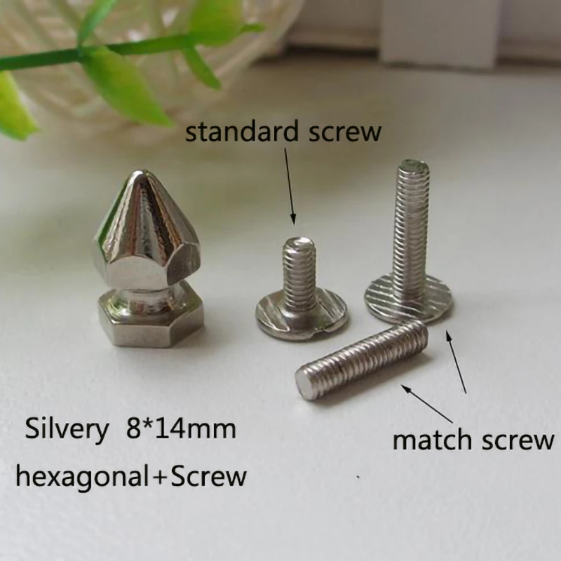 14-34mm Trimits Brass Hexagonal Spike Punk Garment Rivet Stud Screw Back For Bag Hat Shoes Chocker Diy Leather Craft Accessories