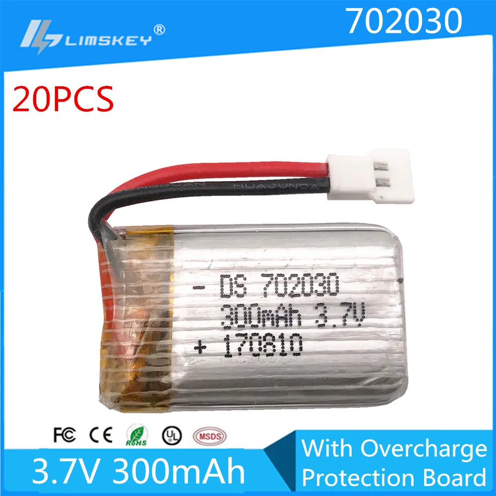 

20pcs/lot 3.7V 300mAh Lipo battery For E55 FQ777 FQ17W DiFeida DFD F180 FY530 Aircraft 3.7 V 300 MAH 20C Lipo battery