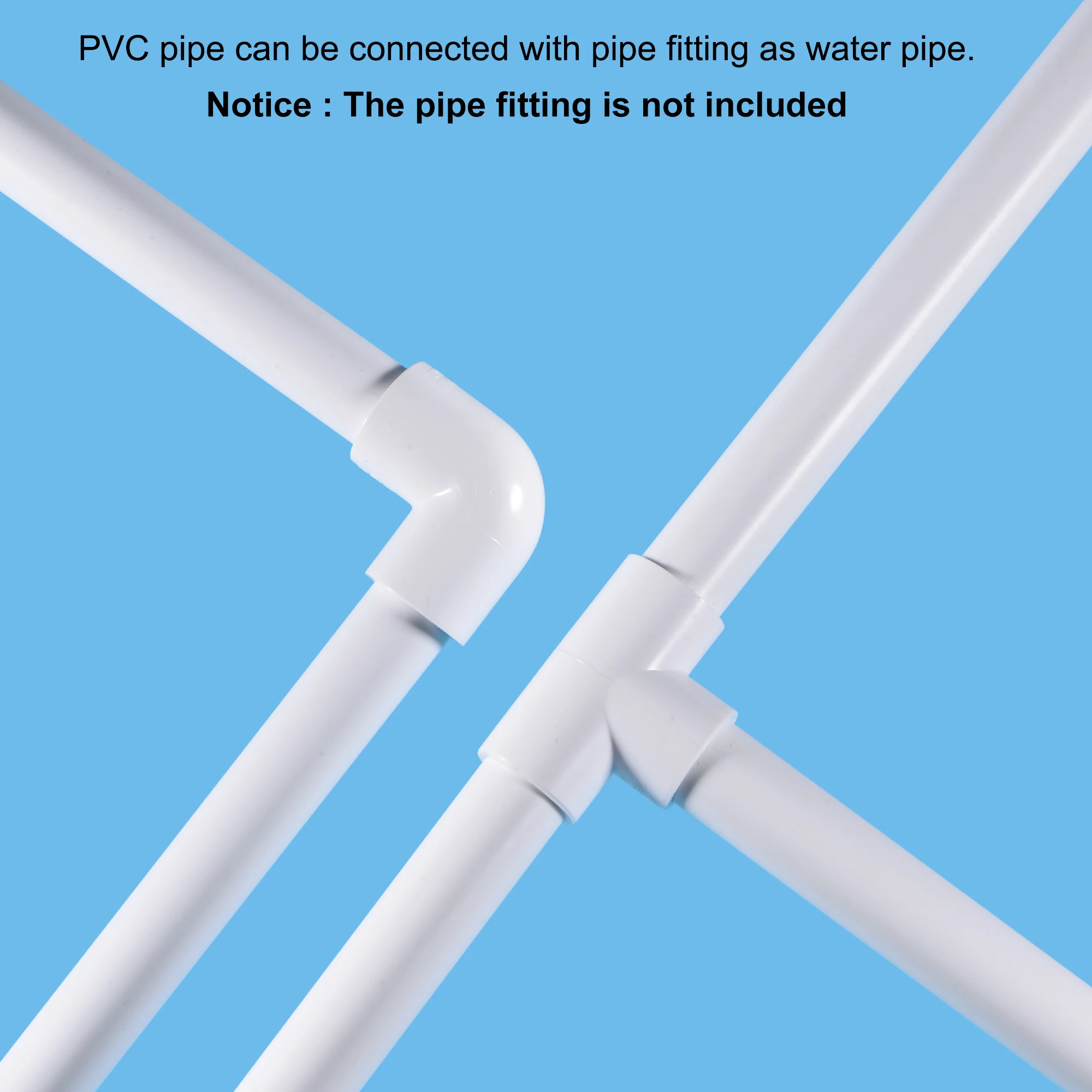 Uxcell PVC Pipe Round Rigid Plastic Tube 5/16" ID 20" White for Water Pipe,Crafts,Decoration,Cable Sleeve 2 Pack