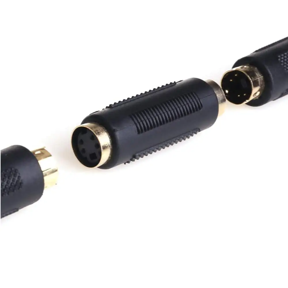 S-Video S-VHS Mini Din 4 PIN Female to Female Gender Change Coupler Extension Connector Composite Video Cable Adapter for DVD