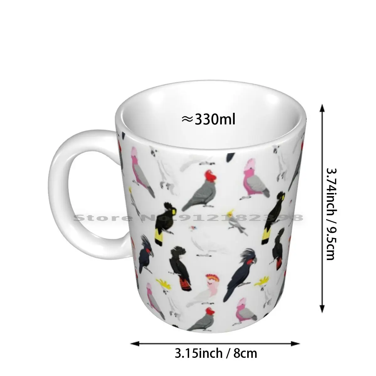 Australian Cockatoo Pattern Ceramic Mugs Coffee Cups Milk Tea Mug Cockatoo Parrot Parrots Bird Birds Animal Animals Wildlife