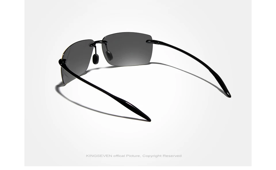 KINGSEVEN Marke Polarisierte Sonnenbrille Männer Mode Randlose Linse Fahren Quadrat Sonnenbrille Männlichen Frauen TR90 Goggle Zonnebril – Detail 4
