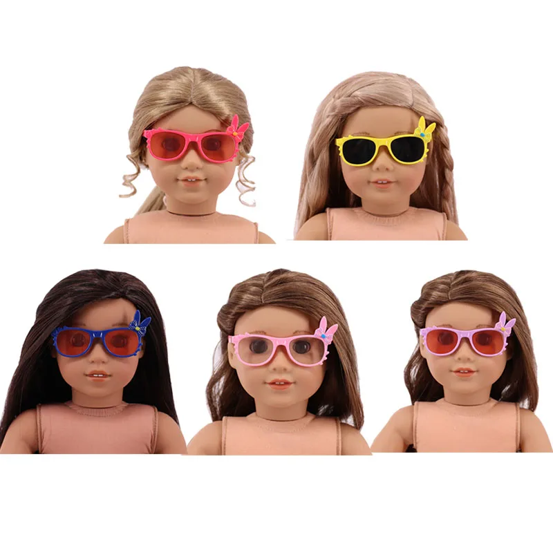 Doll Clothes Glasses 11 Colors Doll Accessories Fit 18 Inch American Doll & 43 Cm Born Doll For Generation Girl`s Toy Doll