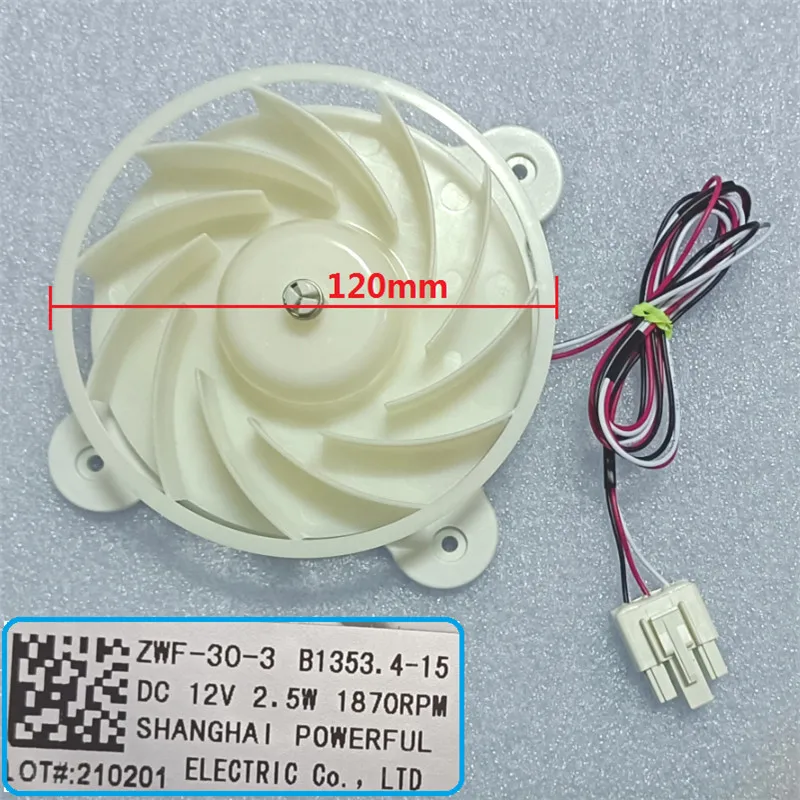 ใหม่อะไหล่ตู้เย็นพัดลมพัดลมมอเตอร์ ZWF-30-3 DC12V 2.5W 1870RPM