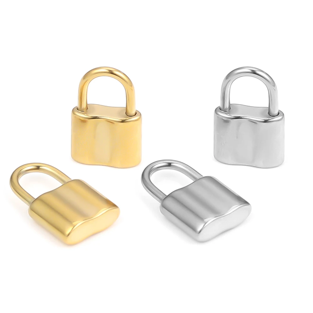 5pcs Stainless Steel Lock Charms Hip Hop Necklace Bracelet PadLock Pendants for DIY Jewelry Making Gifts Accessories Wholesale