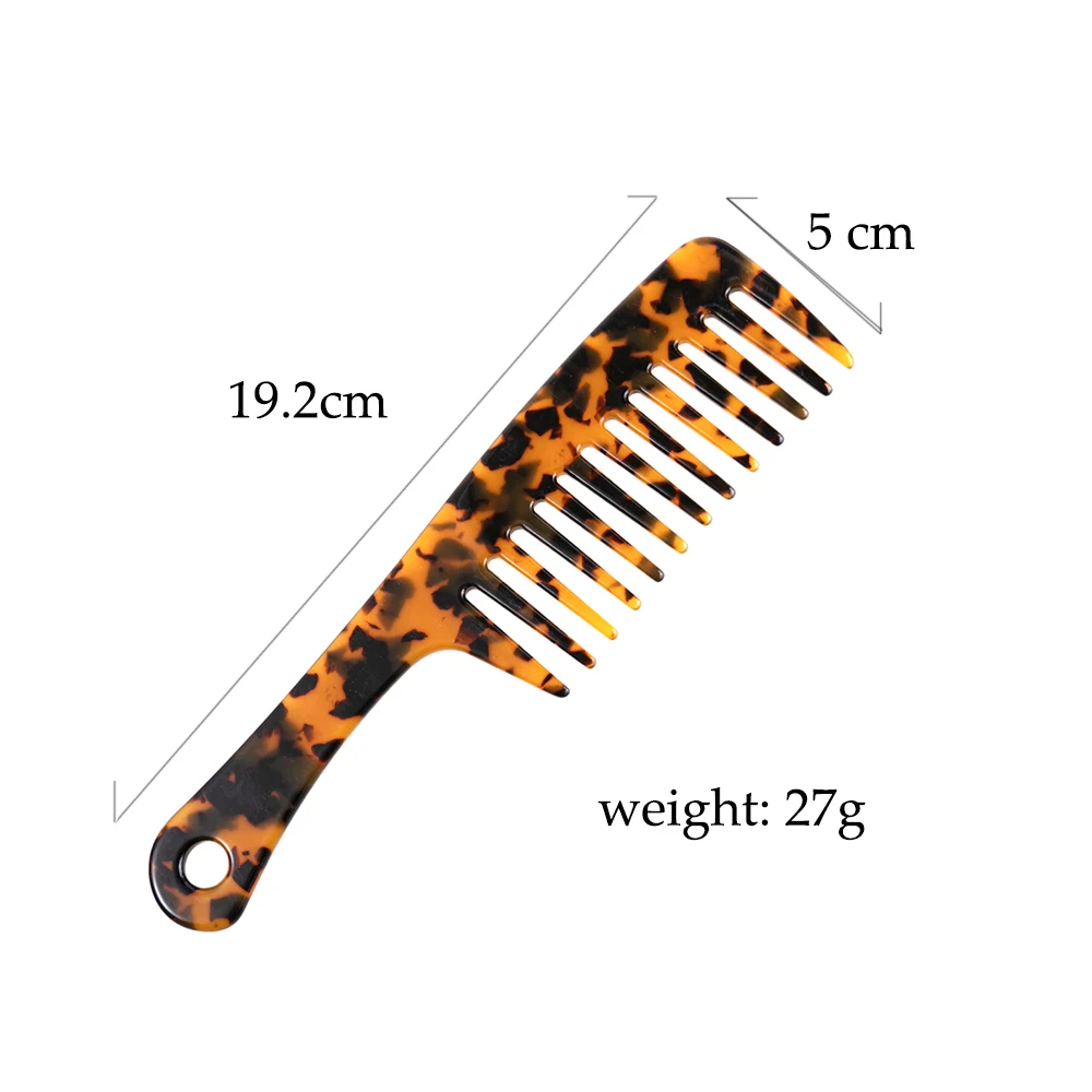 Moderm Acetate combs Tortoiseshell Wide tooth Hair brush Women\'s comb Hairdressing Comb Reduce Hair Loss Hair Care Tool brown