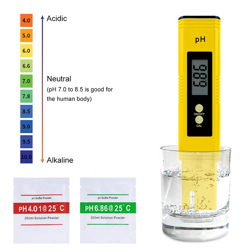 Digital PH Meter 0.00~14.00 Water Quality Acidity Tester Pen High Accuracy Monitor Automatic Calibration for Aquarium Pool Food