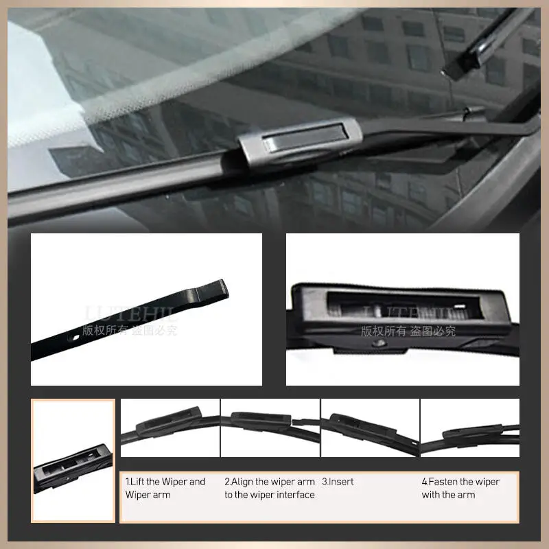 For Renault Clio MK 3 Hatchback 2005-2012 2006 Wiper Front & Rear Wiper Blades Windshield Windscreen Window Brushes 24